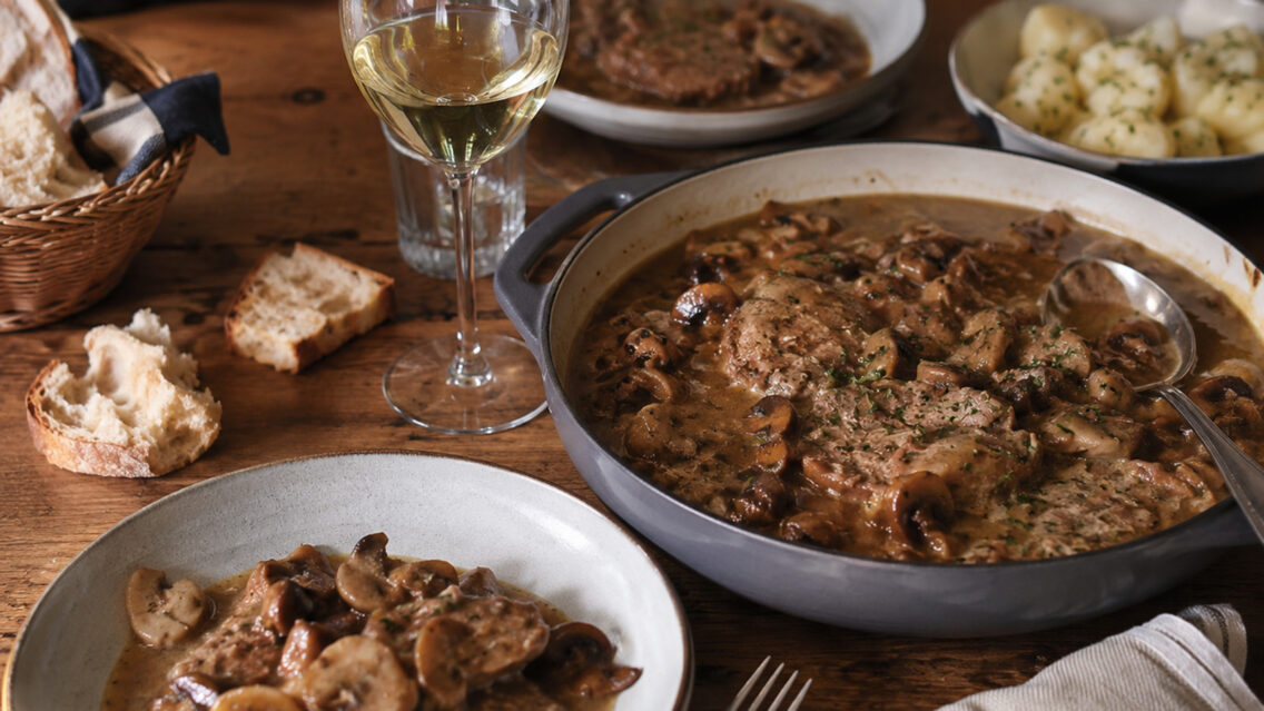 Fricandó de vedella amb bolets