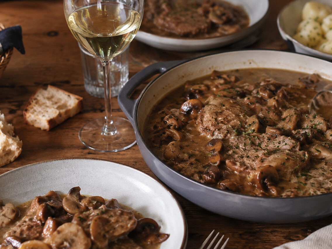 Fricandó de vedella amb bolets