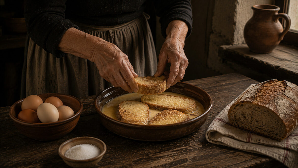 una dona prepara el pa perdut