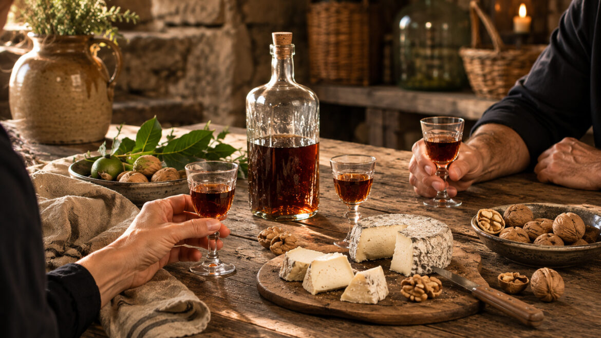 Servir ratafia és un gest d'hospitalitat a les masies dels Pirineus