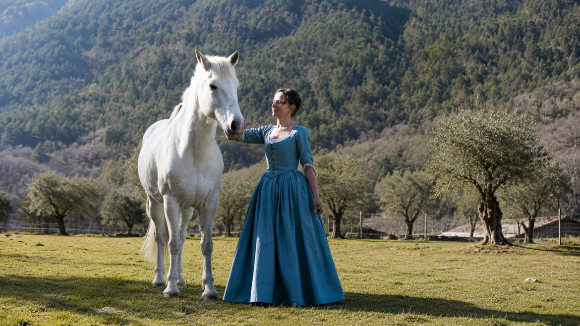 El meu cavall, Swann, i jo, amb un vestit del segle XVIII